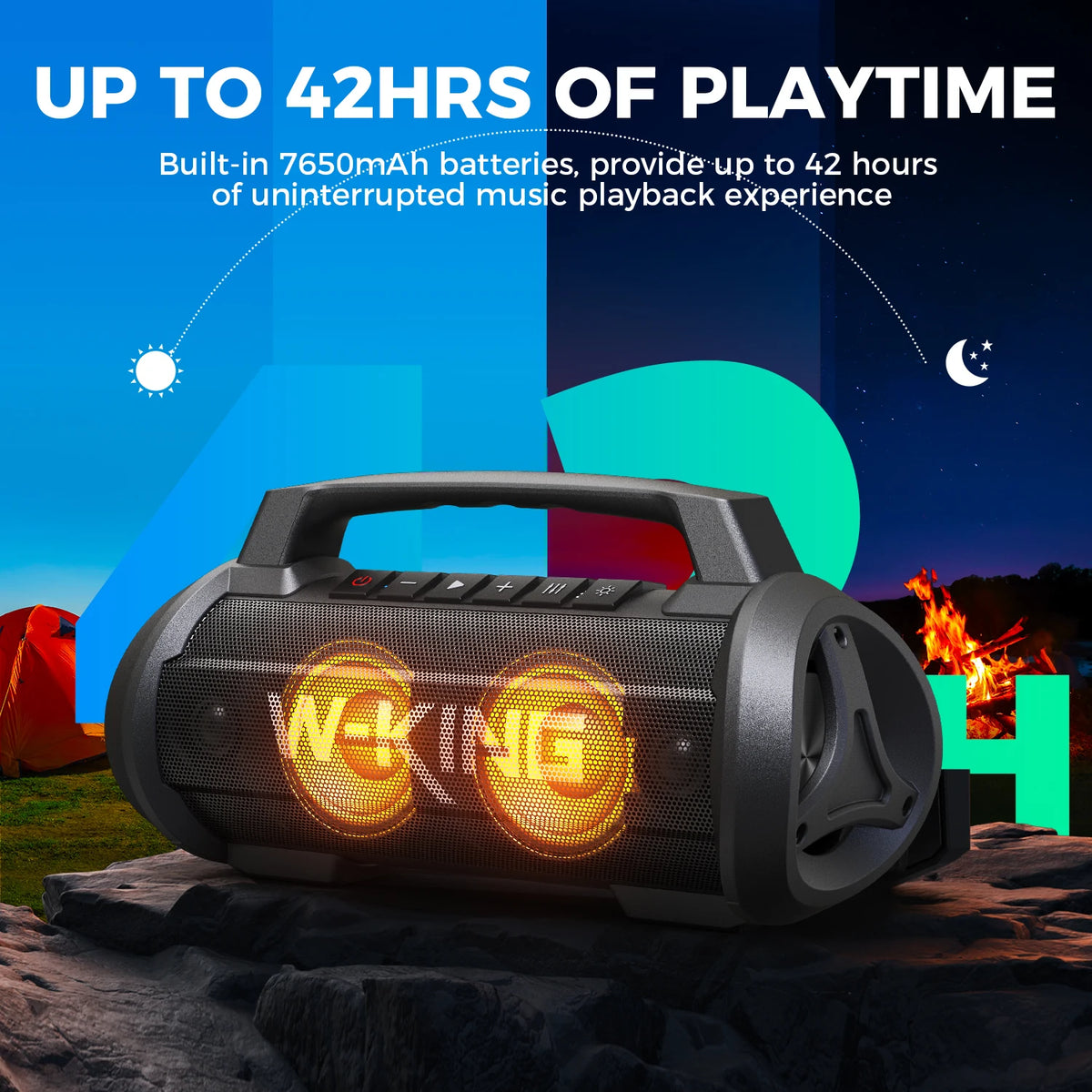 W-King 70W RMS Bluetooth Portable Speaker IPX6 Waterproof