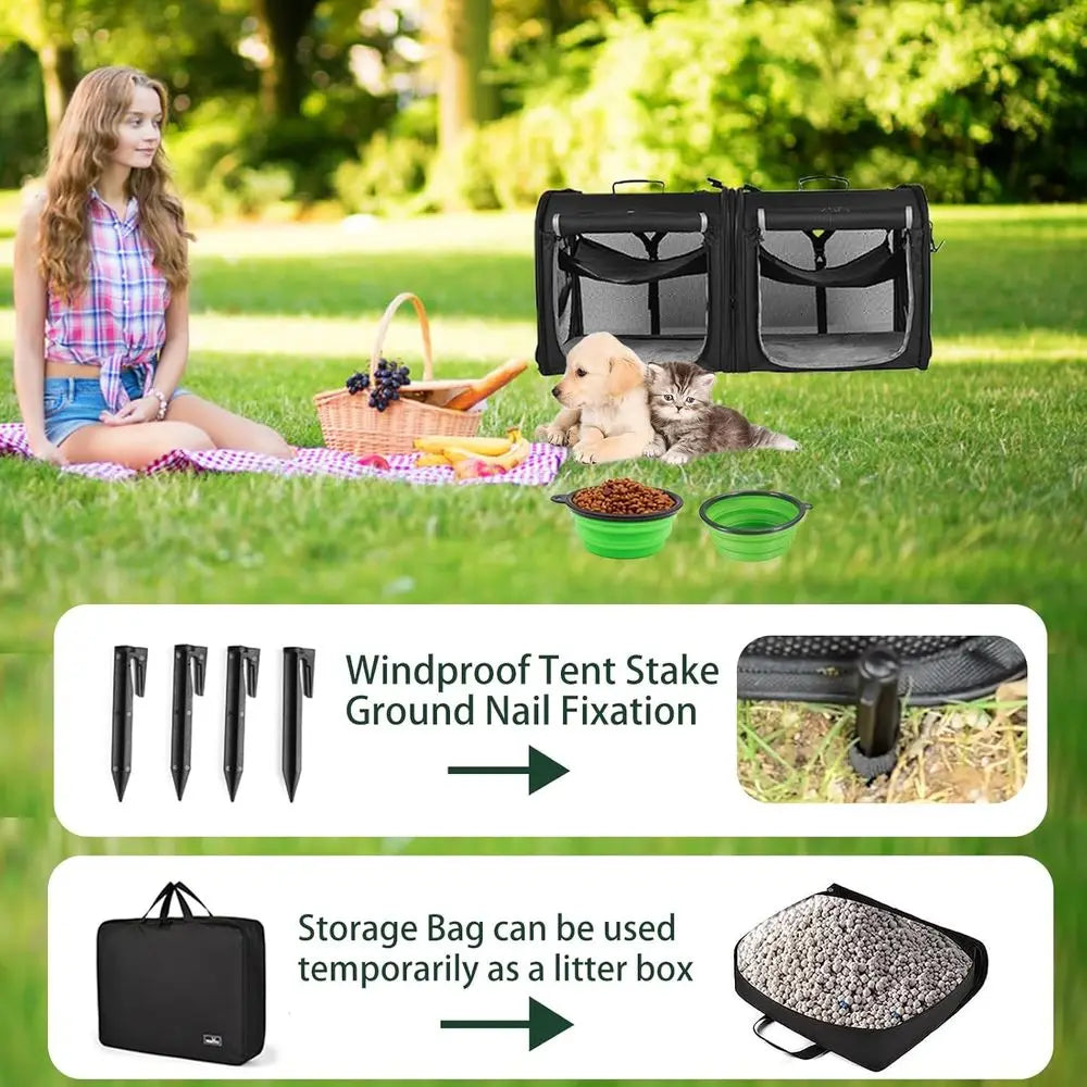 Outdoor Pet Enclosure Carrier For Medium Dogs And Large Cats