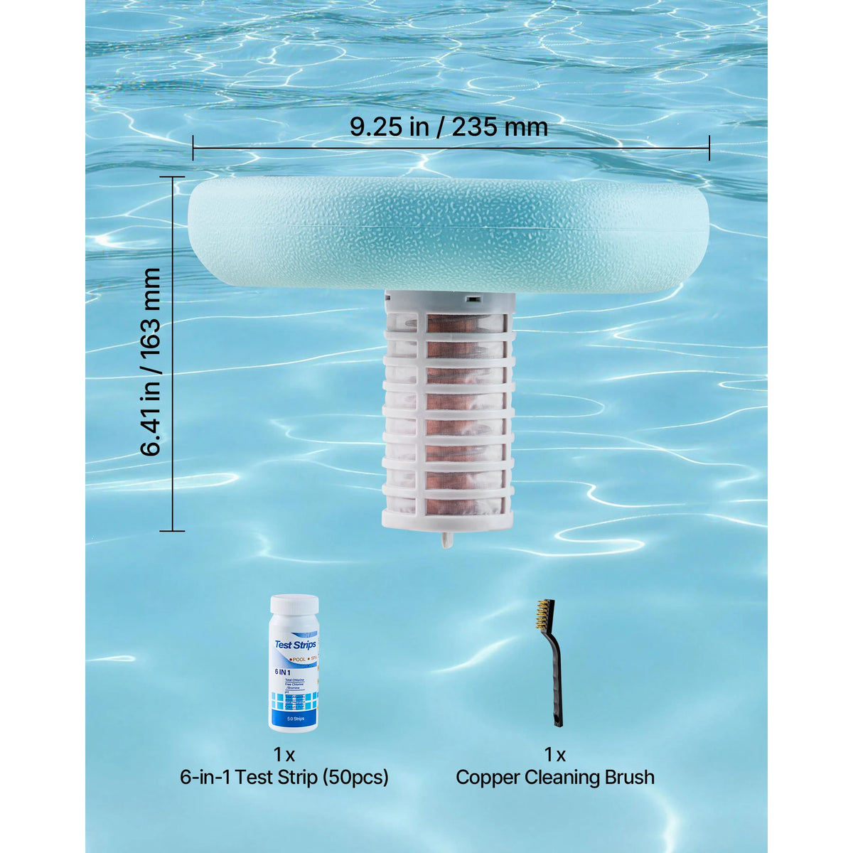SucceBuy Solar Pool Ionizer Copper Floating Automatic Water Purifier