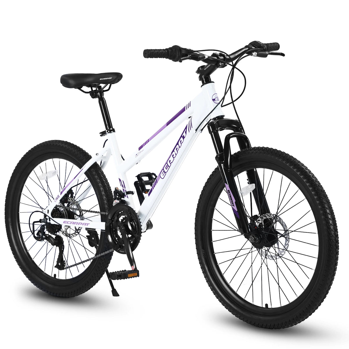 Ecarpat Carbon Steel Mountain Bike With Front Suspension And Disc Brakes