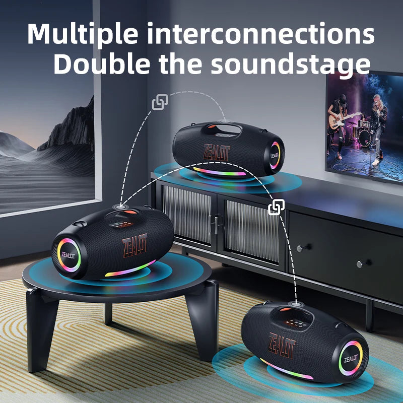 Zealot Waterproof Portable Bluetooth Speaker Delivering Powerful Deep Bass Output