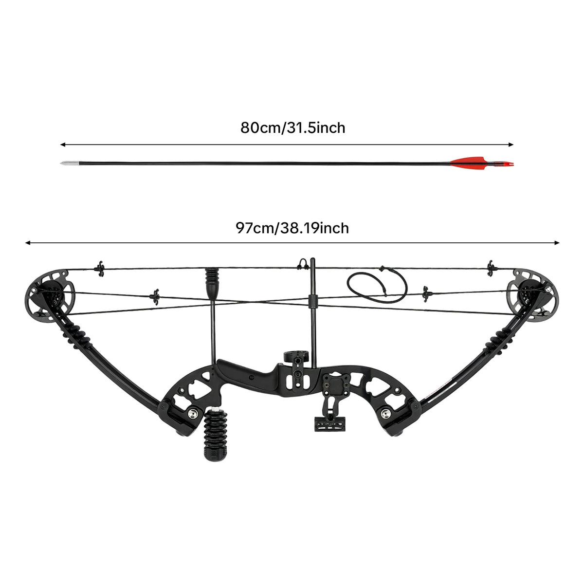 Right Handed Compound Bow Arrow Set With 12 Arrows And Accessories