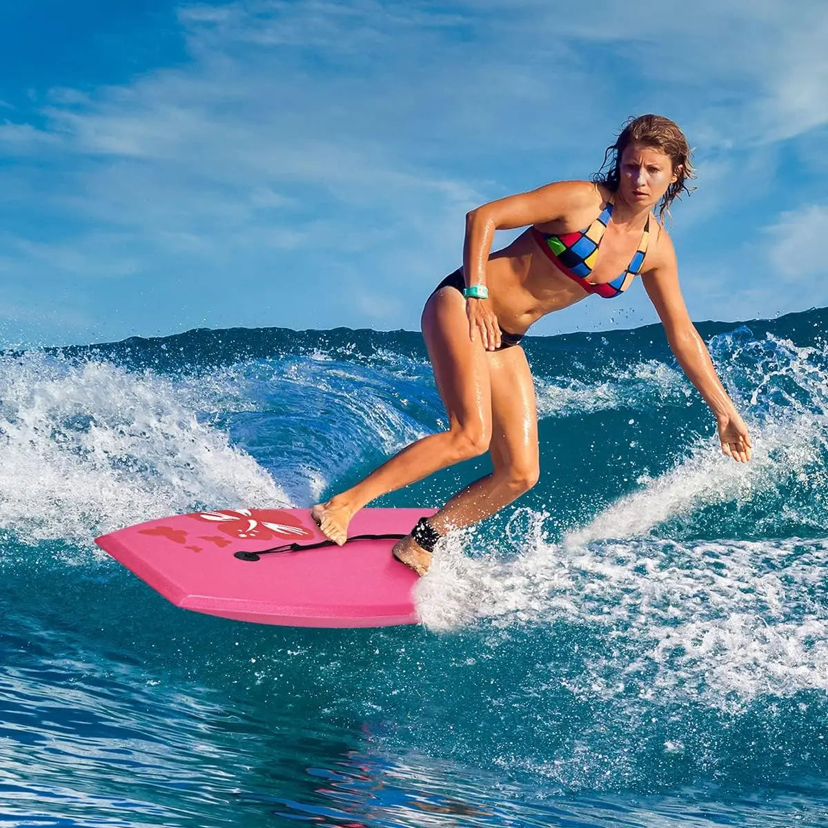 YTYIN Beach Bodyboard Lightweight With EPS Core XPE Deck HDPE Slick Bottom