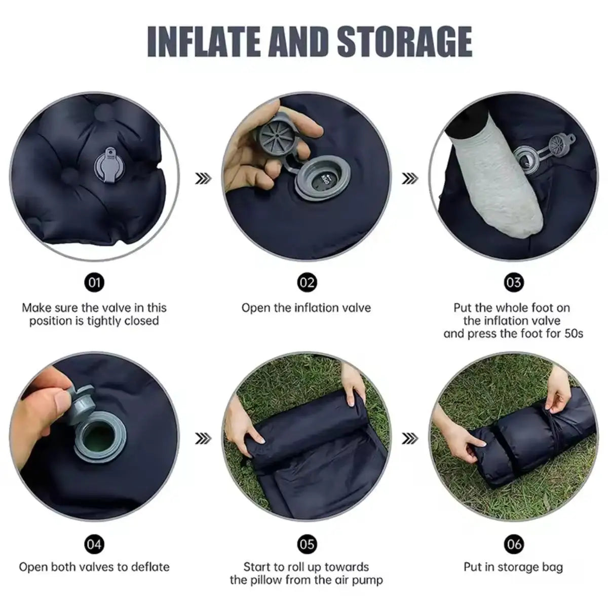 Foldable Inflatable Camping Mattress Warm Thick Light Wide Indoor Outdoor