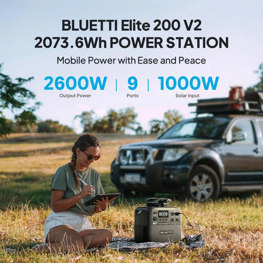 Bluetti Elite 200 V2 Portable Solar Generator 2600W 2073.6Wh