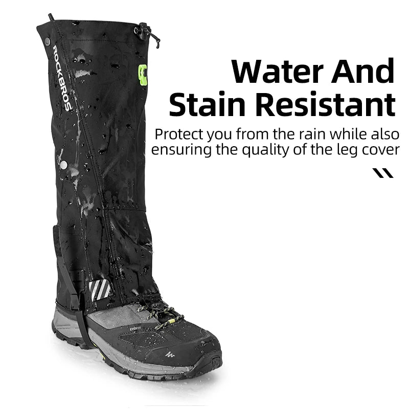 Rockbros Outdoor Waterproof Leg Gaiters For Hiking And Skiing