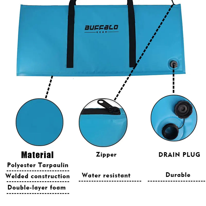 Leakproof Insulated Fish Cooler Bag With Drain Plug For Kayak