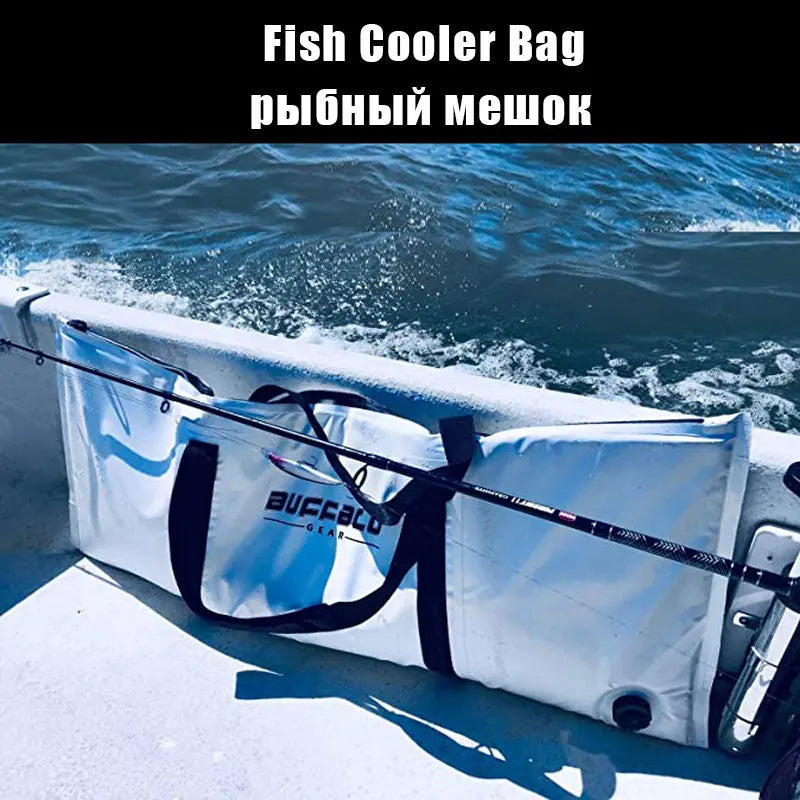 Leakproof Insulated Fish Cooler Bag With Drain Plug For Kayak