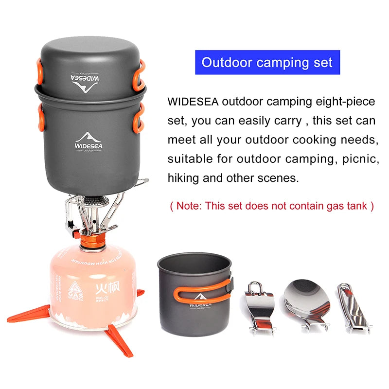 Widesea Aluminum Alloy Camping Cookware Set Folding Portable Outdoor Tableware
