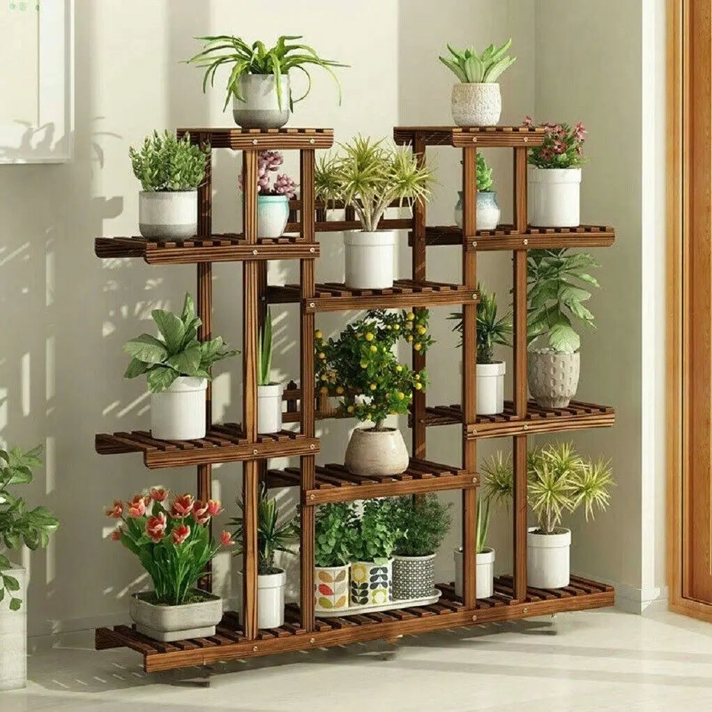 Wisfor Wooden Plant Shelf And Multi Tier Plant Display Stand