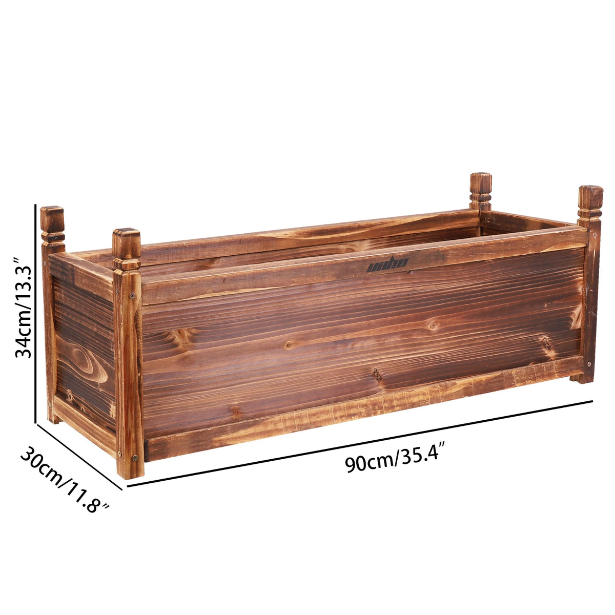 Pine Wood Raised Planter Box For Indoor Outdoor Gardening