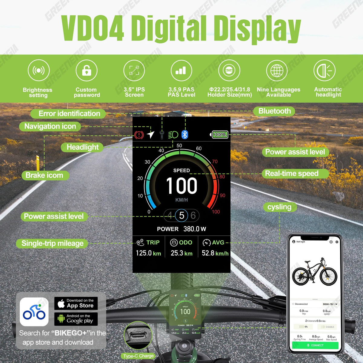 Varstrom Ebike Display Bafang Can Bus BBS Motor Bluetooth Computer