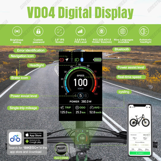 Varstrom Ebike Display Bafang Can Bus BBS Motor Bluetooth Computer