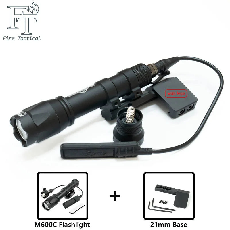 Tactical LED Rifle Flashlight With Picatinny Rail Mount
