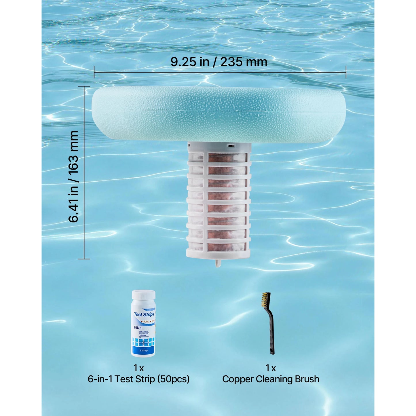 SucceBuy Solar Pool Ionizer Copper Floating Automatic Water Purifier