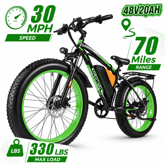 Eoeotwo 26 Inch Fat Tire Electric Bike With Powerful Motor