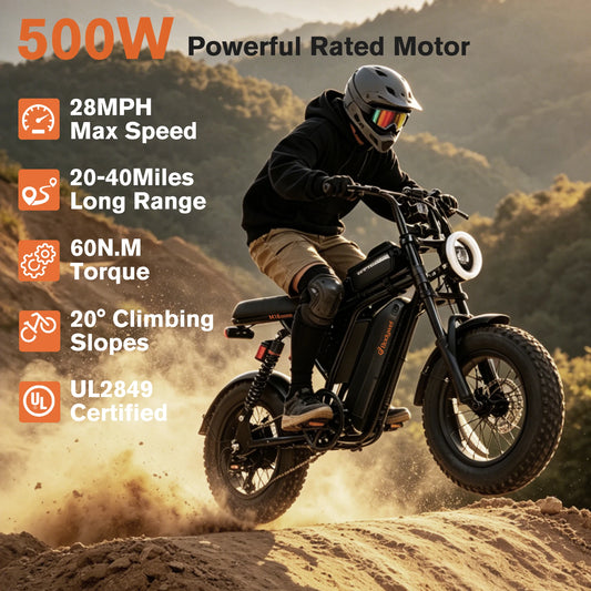 Bodywel M16 Portable Electric Fat Tire E-Bike With 40 Mile Range