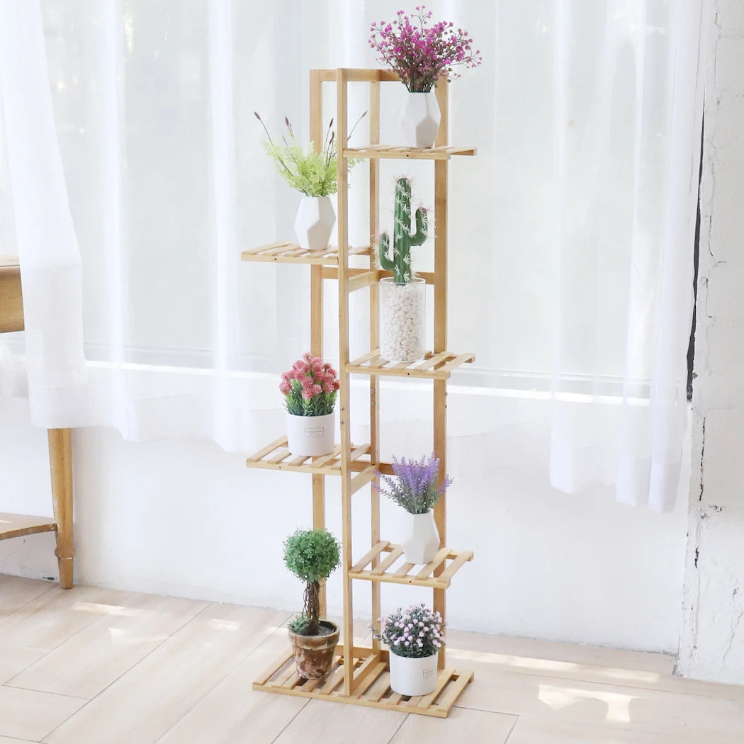 Wisfor Bamboo Corner Plant Stand Rack For Indoor And Outdoor