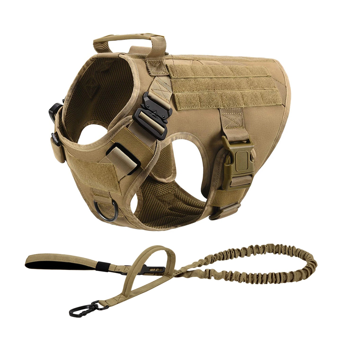 Tactical Dog Harness With Molle Pouches For Medium Dogs