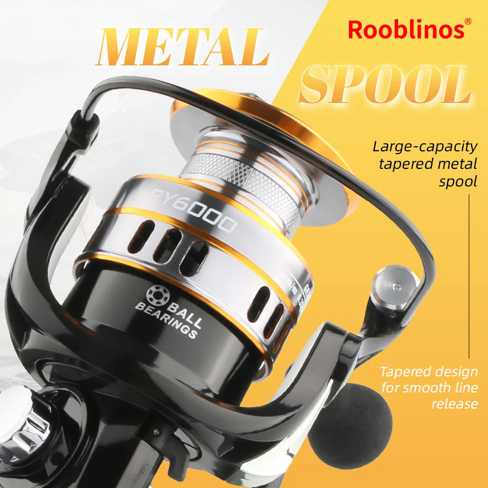 Rooblinos Ry Spinning Fishing Reel Featuring Smooth Operation Eva Knob