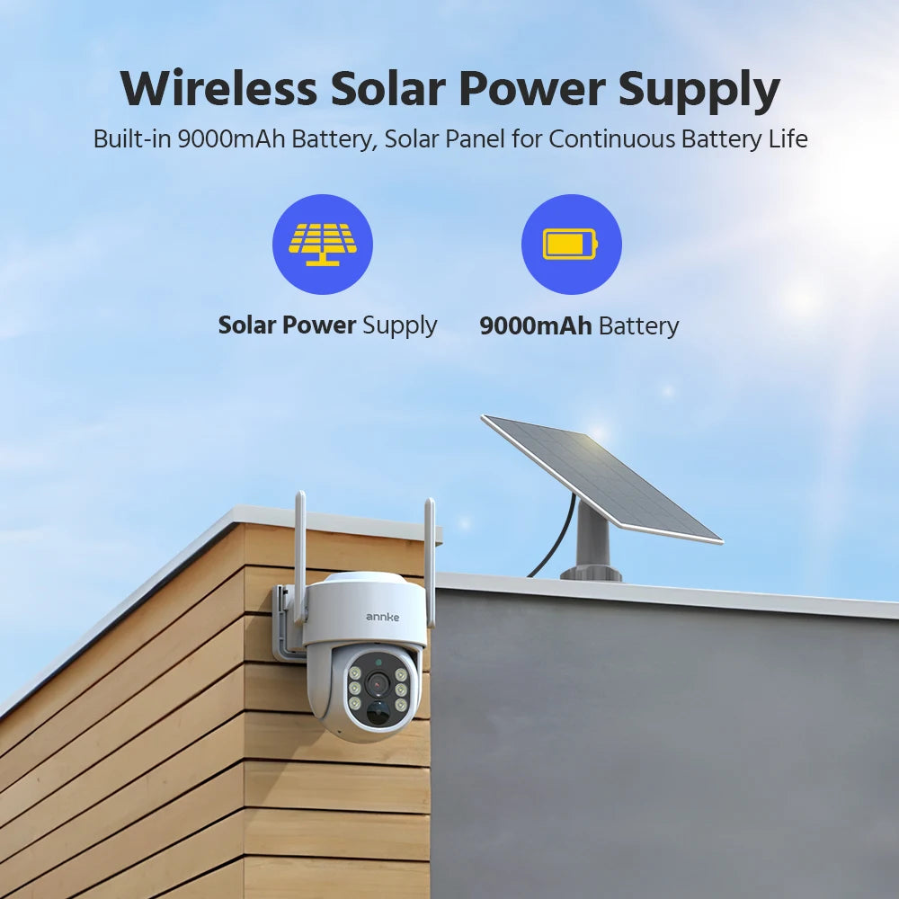 Annke 4MP Solar Wireless Camera Motion Night Vision Waterproof Outdoor