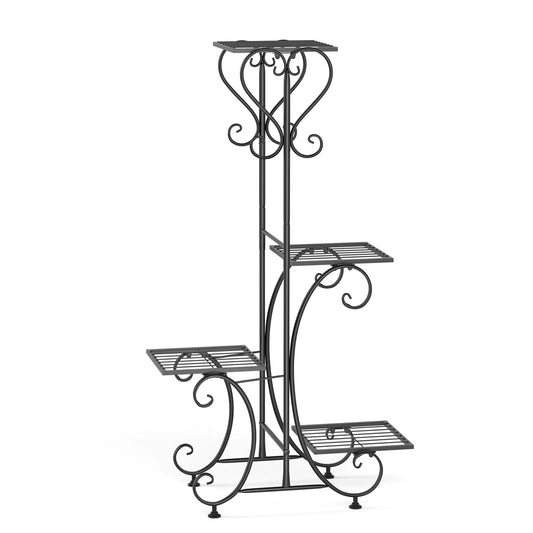 4 Tier Metal Plant Stand for Indoor Outdoor Garden Display