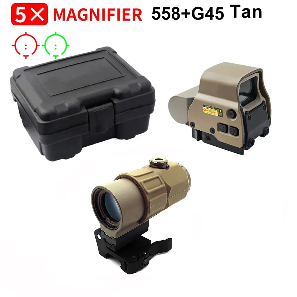 Bestsight 558+ G43 Holographic Collimator Sight Red Dot Optic Tactical Hunting Gear With Quick Detach Lever
