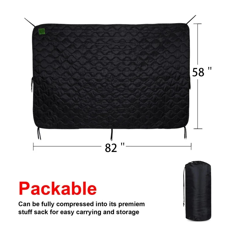 Tactical Camouflage Poncho Liner Water Repellent Woobie Quilted Blanket