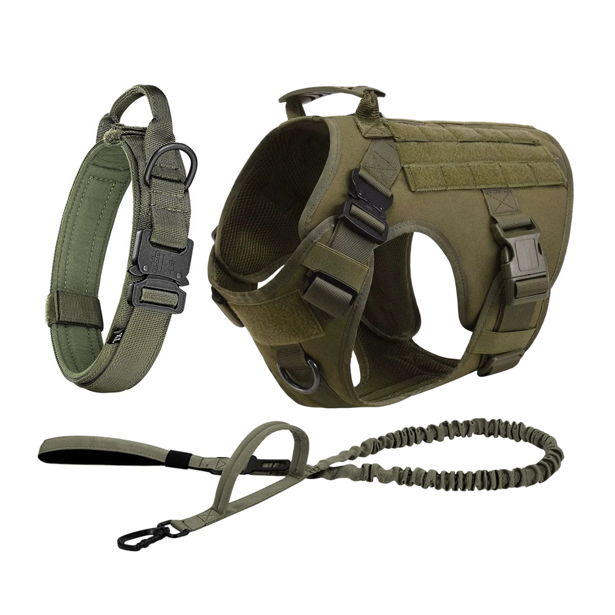 Tactical Dog Harness With Molle Pouches For Medium Dogs