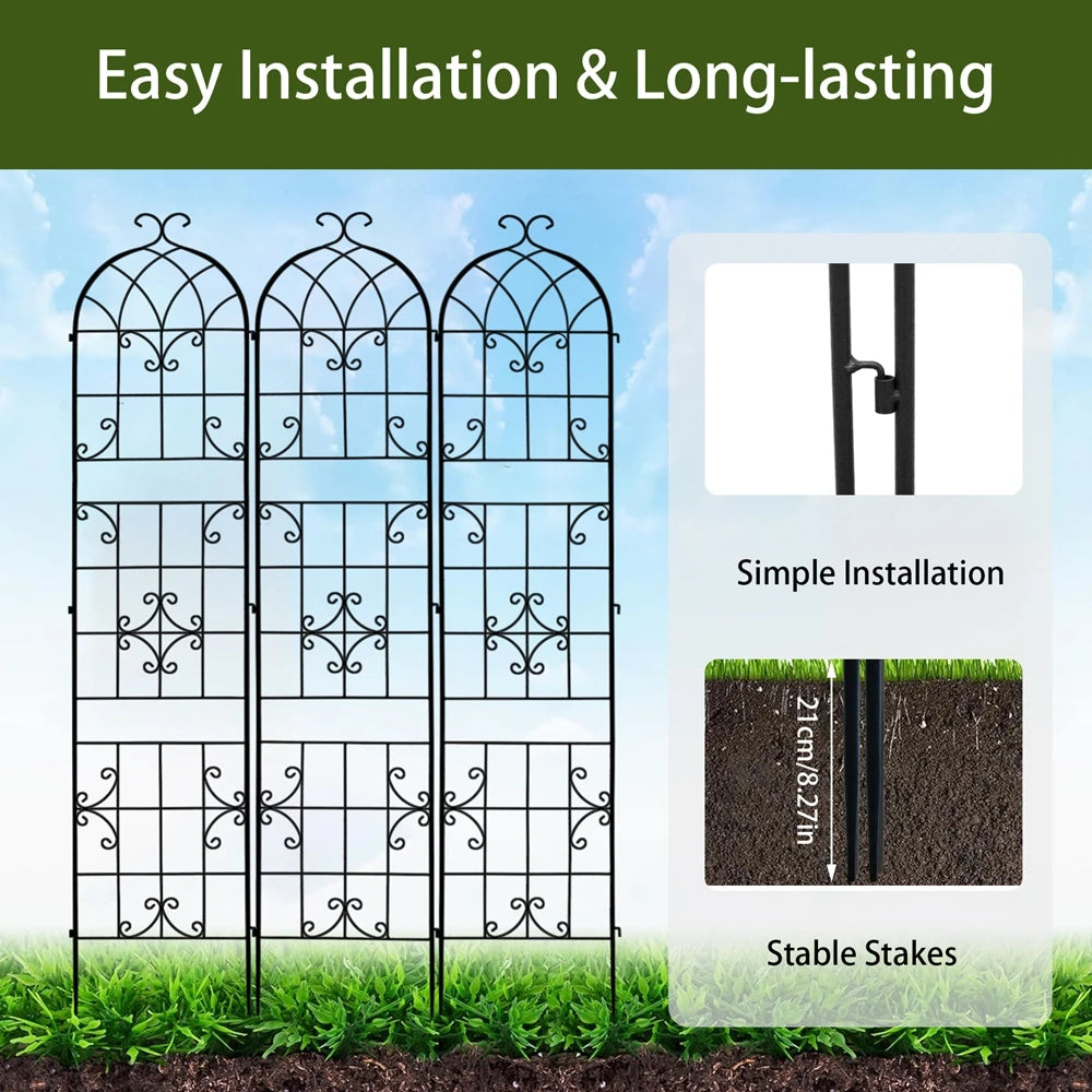 Rustproof Tall Metal Garden Trellis For Climbing Plants And Vines