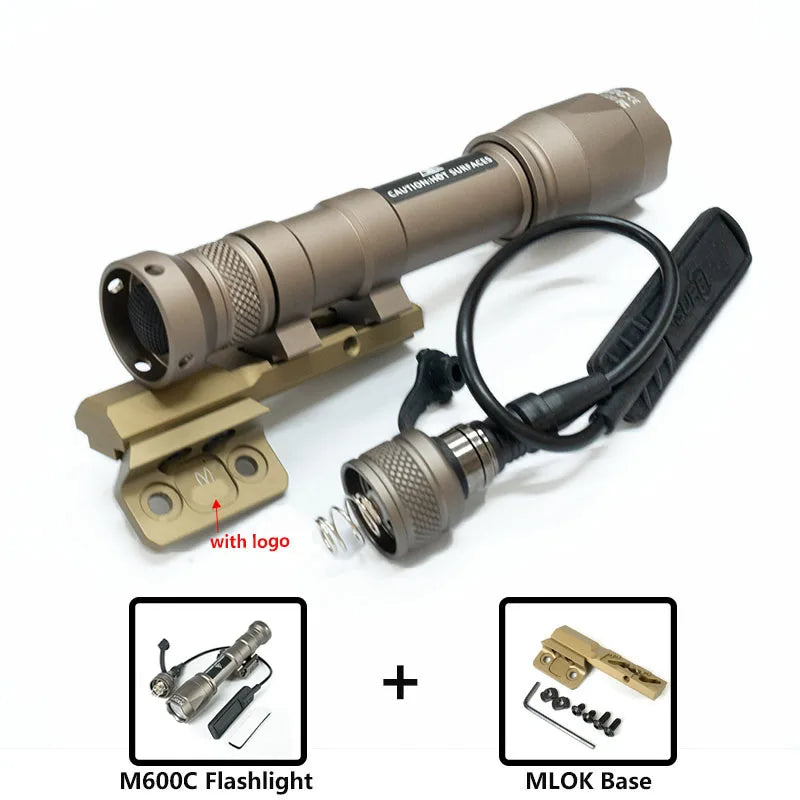 Tactical LED Rifle Flashlight With Picatinny Rail Mount