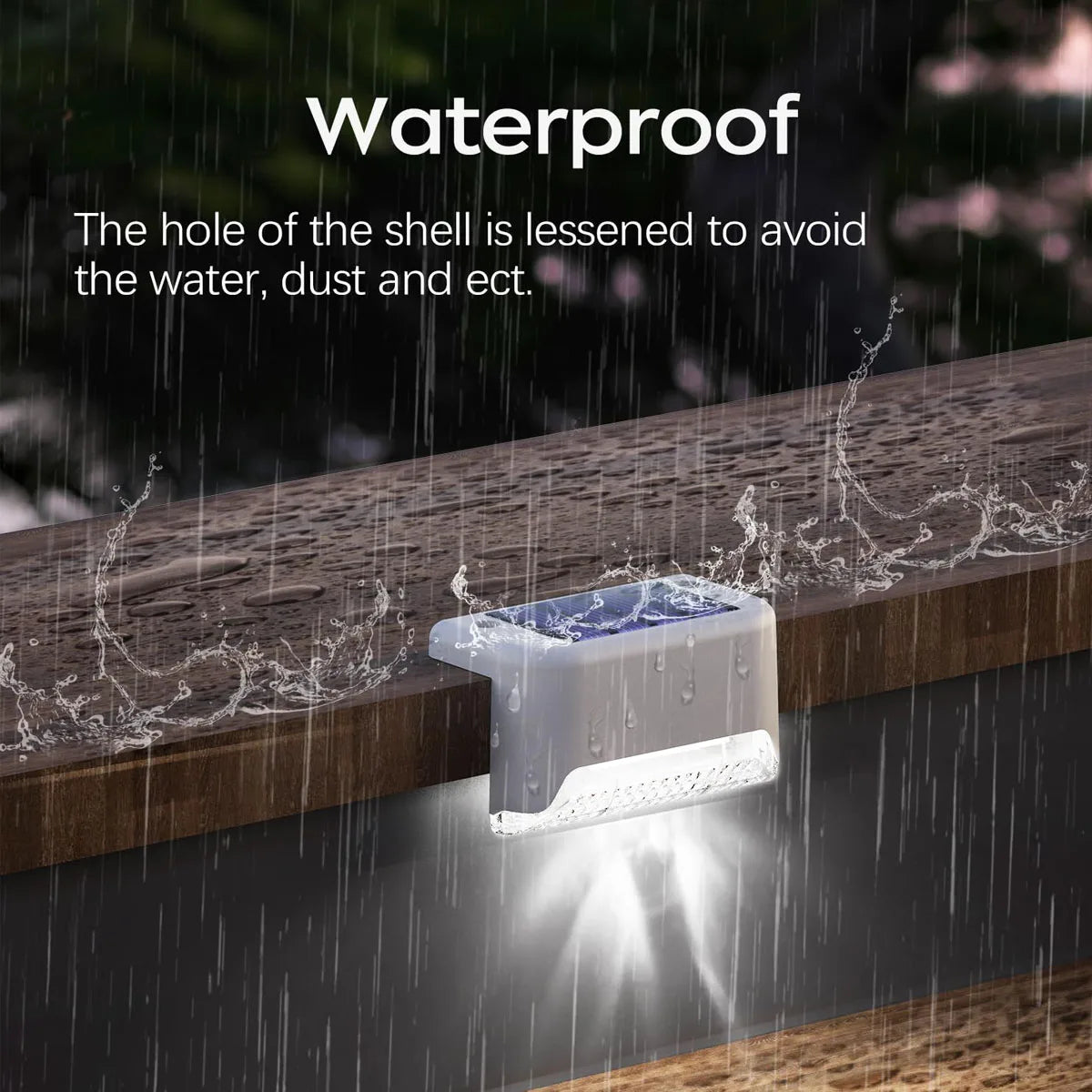 Solar Deck Lights Outdoor Waterproof LED Step Lights For Stairs