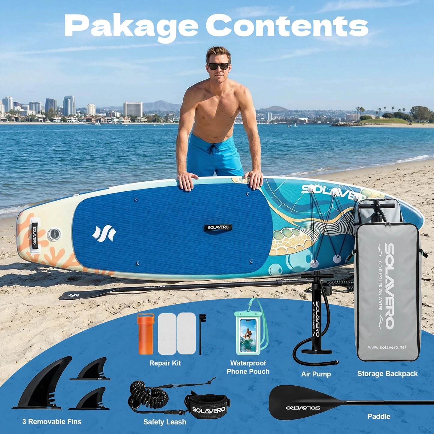 Inflatable Stand Up Paddle Board With Non Slip EVA Deck
