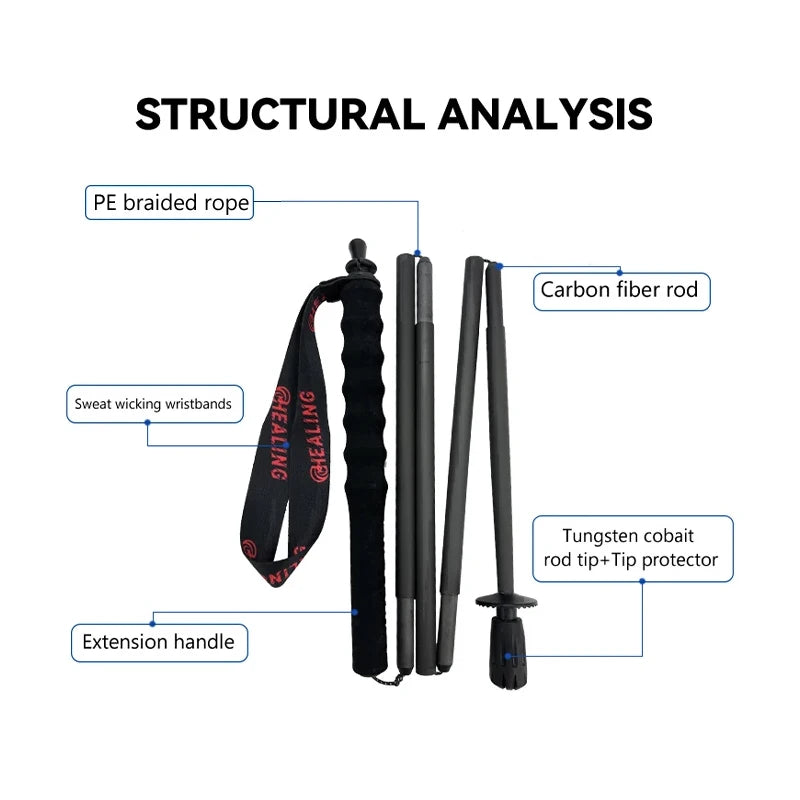 OKHEALING Ultralight Foldable Carbon Fiber Trekking Poles 2 Pack