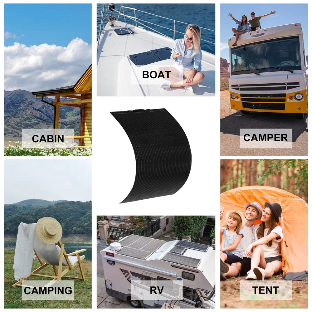 BOGUANG 200W Flexible Monocrystalline Solar Panel Waterproof