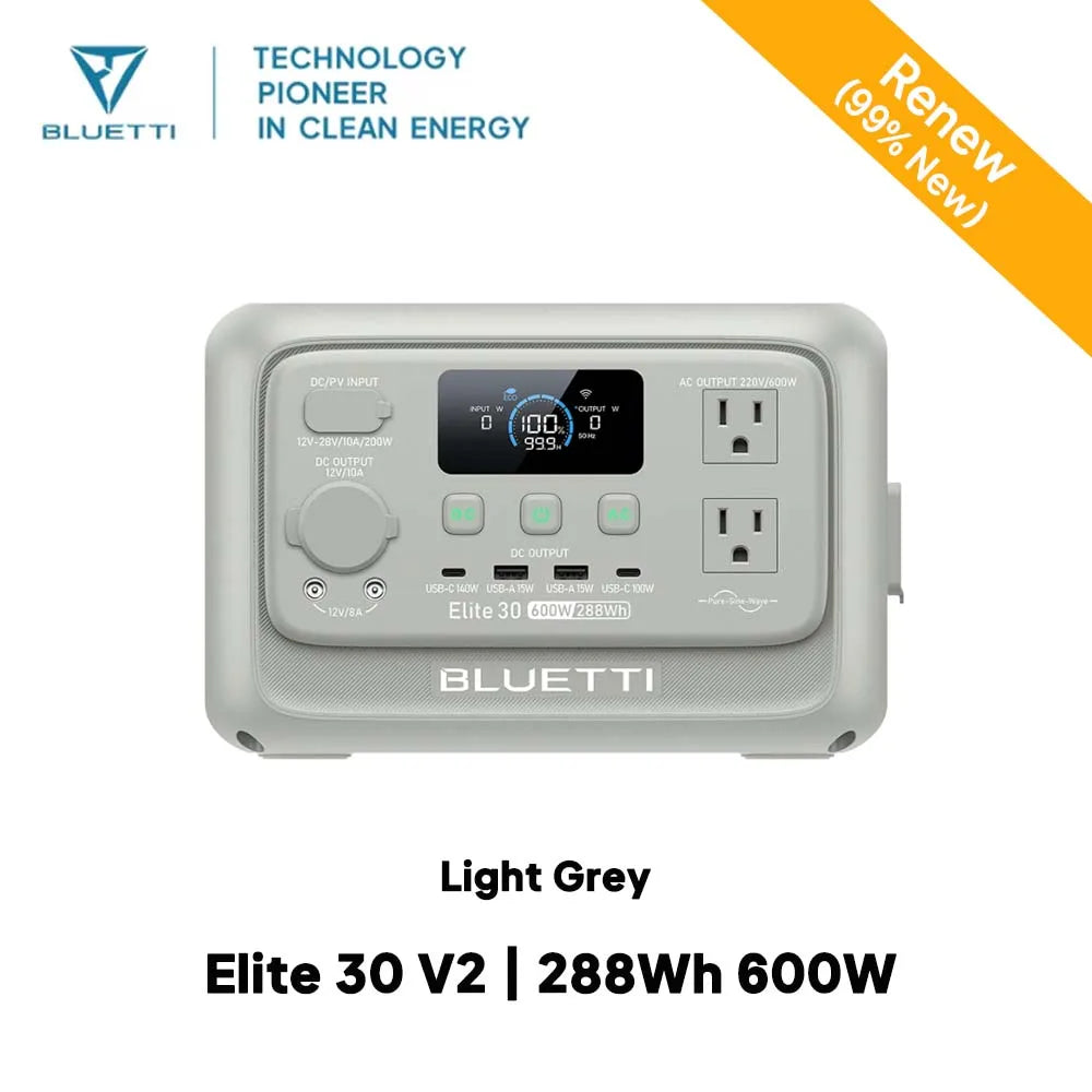 BLUETTI Elite 30 V2 288Wh 600W Portable Solar Power Station