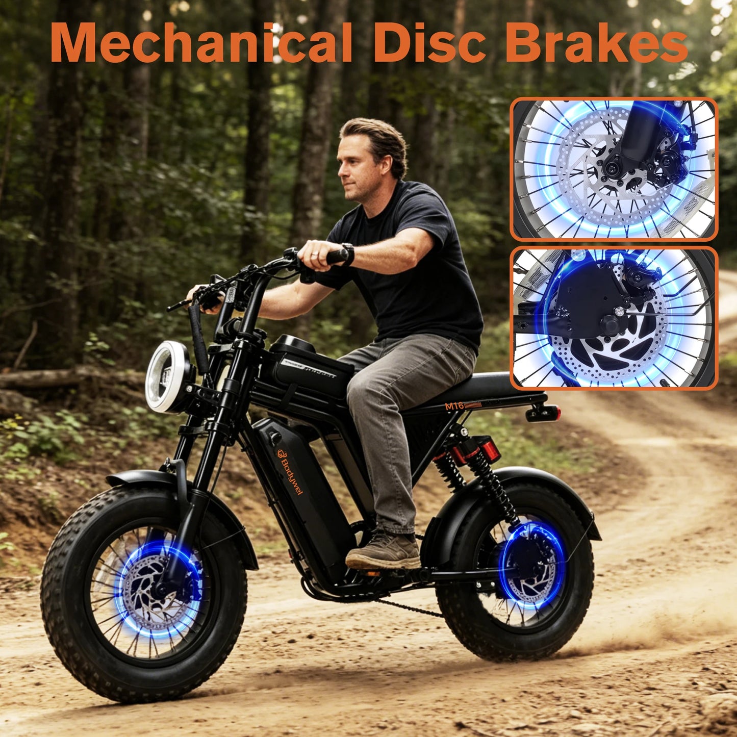 Bodywel M16 Portable Electric Fat Tire E-Bike With 40 Mile Range