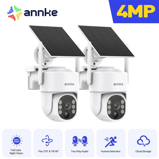 Annke 4MP Solar Wireless Camera Motion Night Vision Waterproof Outdoor