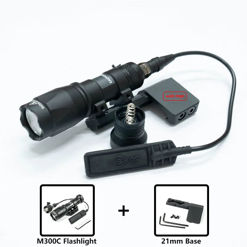 Tactical LED Rifle Flashlight With Picatinny Rail Mount