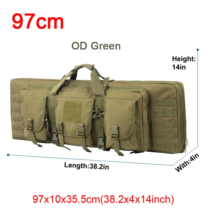 LQARMY Tactical Double Rifle Case Molle Sniper Airsoft Gun Bag
