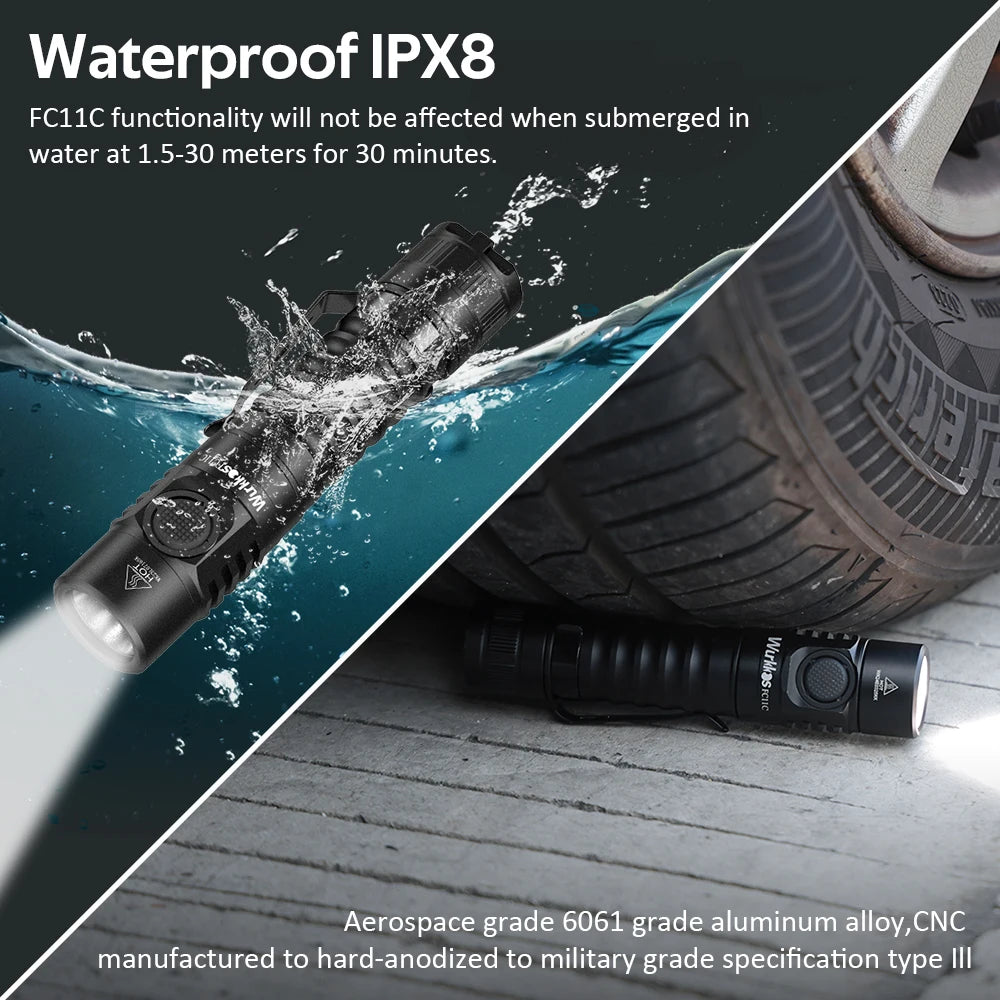 Wurkkos FC11C 1200 Lumens USB-C Rechargeable EDC Flashlight 519A