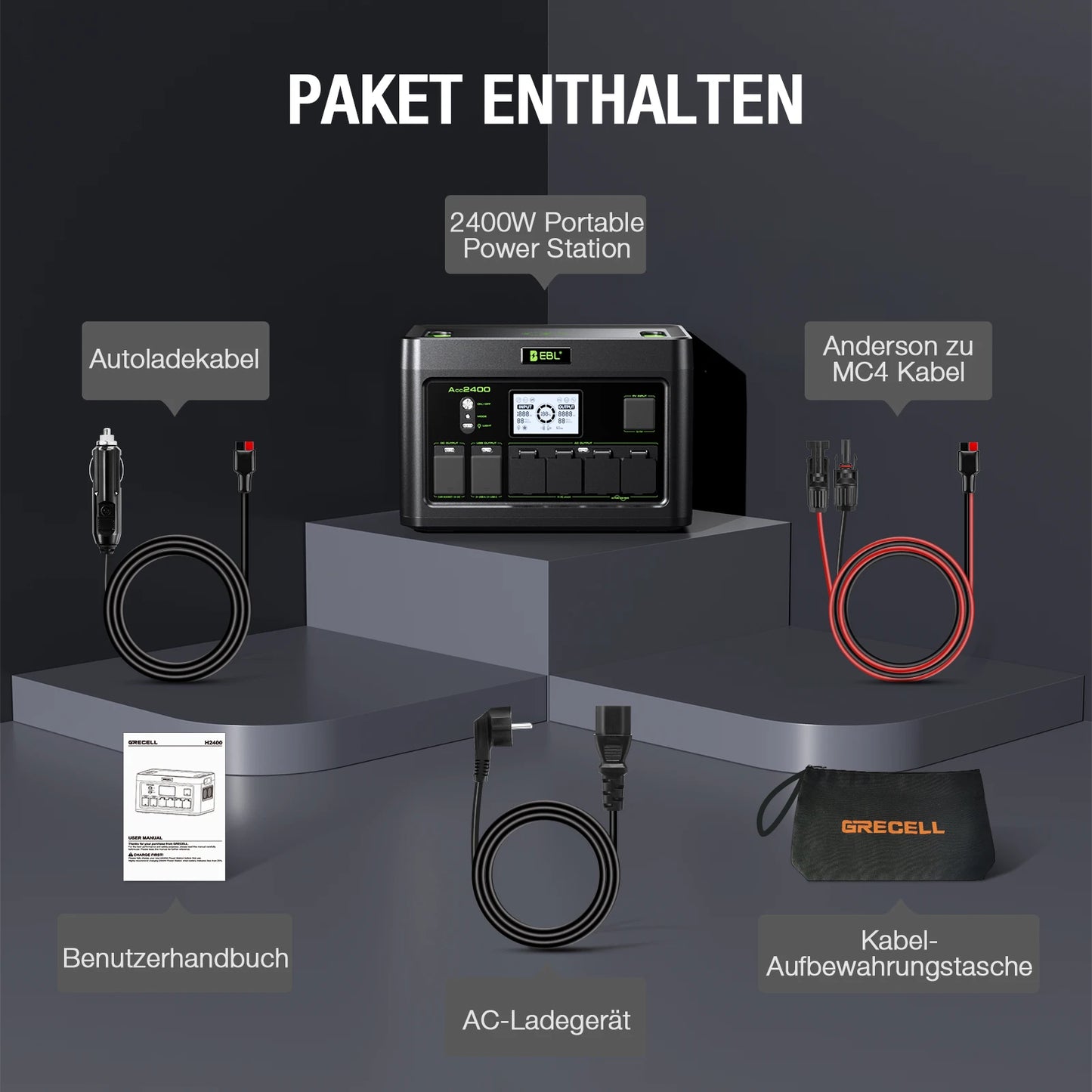 Portable Power Station 1843Wh 2400W Pure Sine Wave Battery Backup