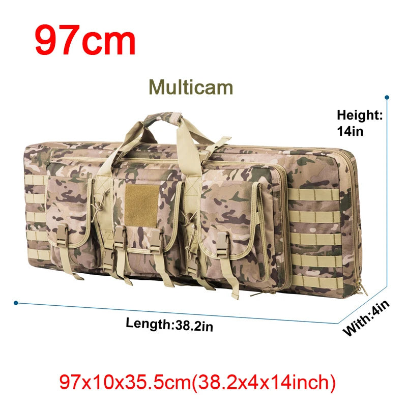 LQARMY Tactical Double Rifle Case Molle Sniper Airsoft Gun Bag