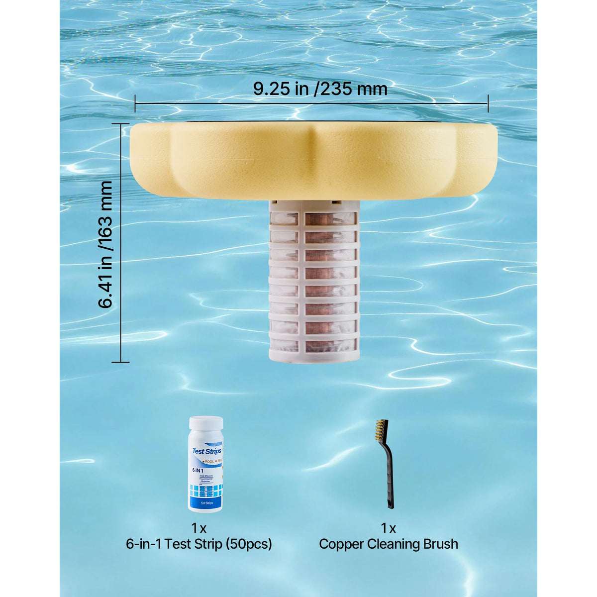SucceBuy Solar Pool Ionizer Copper Floating Automatic Water Purifier