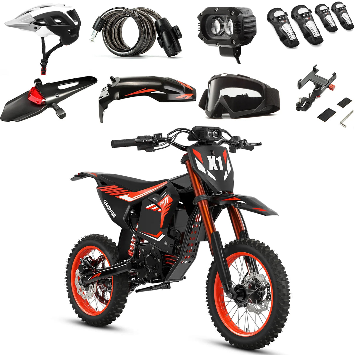 QRONGE X1 4500W Electric Dirt Bike With Dual Fat Tires