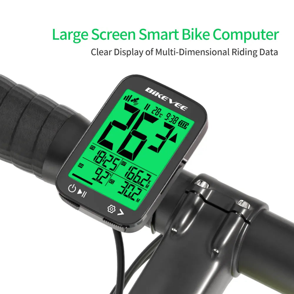 Bikevee Wireless Bike Computer Speedometer Waterproof LCD Display