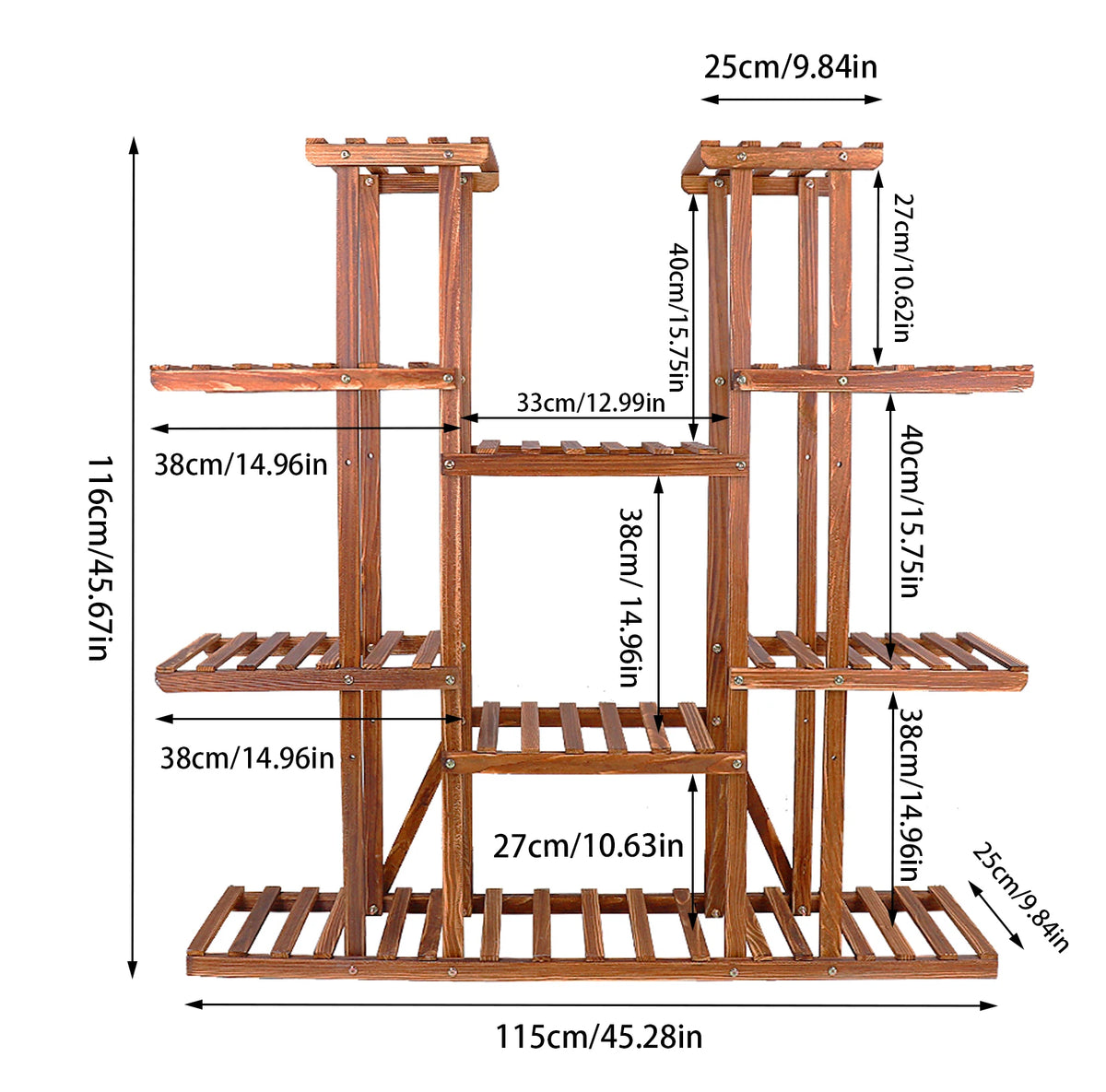 Wisfor Wooden Plant Shelf And Multi Tier Plant Display Stand