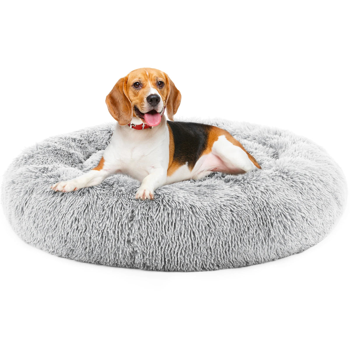JHK Calming Dog Bed Plush Faux Fur Washable Anti Slip