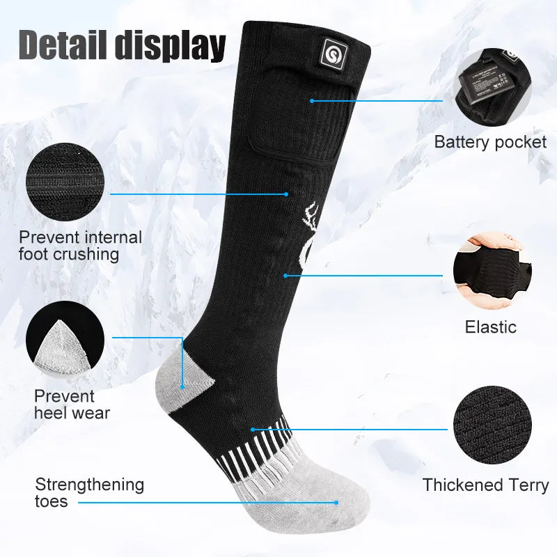 Snw Deer Rechargeable Electric Heated Socks With Battery