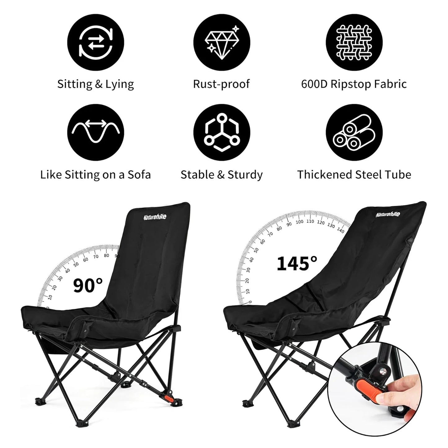 Naturehike Sea Star Adjustable Reclining Folding Camping Chair